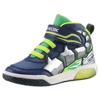 GEOX J INEK Boy C Sneaker, Navy/Lime, 24 EU