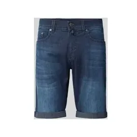 Pierre Cardin Regular Fit Jeansshorts mit Label-Detail, Dunkelblau, 36