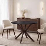 WFL GROUP Valio Ø 90 cm ausziehbar 130 cm schwarz