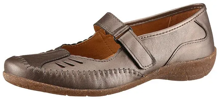 Ballerina ACO, Damen, Gr. 37, braun (bronzefarben), Glattleder, Schuhe Ballerina