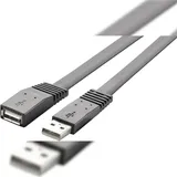 Renkforce USB-Kabel USB 2.0 USB-A Stecker, USB-A Buchse 2.00m Schwarz hochflexibel RF-4096134