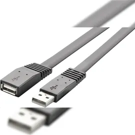 Renkforce USB-Kabel USB 2.0 USB-A Stecker, USB-A Buchse 2.00m Schwarz hochflexibel RF-4096134