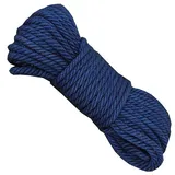 ZEALMAX 100% natürliches Hanfseil, 10mm (0.4 Zoll) × 20m (65 Fuß) Juteseil für Bindung, Hof Garten Dekoration, Haustier Spielzeug Seile, Blau