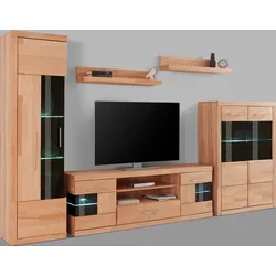 Wohnwand »Ribe«, (Set, 5 St.), teilmassives Holz, Kernbuche teilmassiv, , 50814166-0
