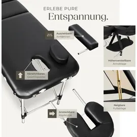 Tectake tectake® 3 Zonen Massageliege Breite 61 cm, Polsterung 5 cm, mit Aluminiumgestell, 210 x 95 x 90 cm