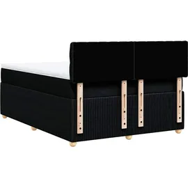 vidaXL Boxspringbett mit Matratze Schwarz 140x200 cm Stoff