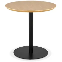 Kadima Design Esstisch, Ø 60 cm, Holz & Metall, Rund, Bodenschutz. Beige