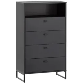 Lomadox JULBACH-80 Highboard 60,2 x 103,9 x 33,05 cm Schwarz