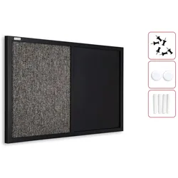 ALLboards KOMBI-Tafel magnetische Kreidetafel und Filz 60×40 cm, schwarz lackierter Holzrahmen