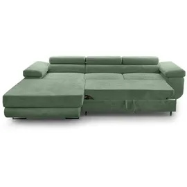 ax living Eckcouch Cord 2-Sitzer Salbeigrün
