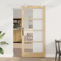 vidaXL Schiebetür rechts 93 x 202 cm Braun