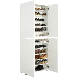 home24 Mister 80 x 200 x 34 cm hochglanz weiß / weiß