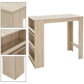 ML-Design Bartisch mit 3-stufigem Regal, Sonoma-Eiche, 117x106x57cm viel Stauraum,