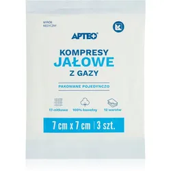 Apteo Sterile Kompressen 7 cm x 7 cm Wundgaze für die Behandlung von kleinen oberflächlichen Hautverletzungen 3 St.