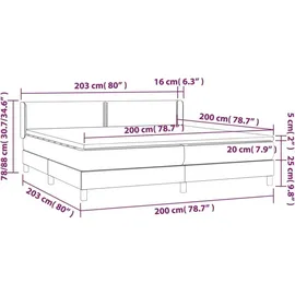 vidaXL Boxspringbett 200 x 200 cm Weiß