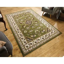 Kadima Design Traditioneller Teppich in Trendfarben `Glazert` . Farbe: Grün, 80x150 cm
