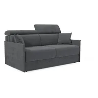 Miryam Schlafsofa Mit Matratze Mit Verstellbaren Kopfstützen Aus Weichem, Fleckenabweisendem Stoff T31 149 Cm Anthrazitgrau