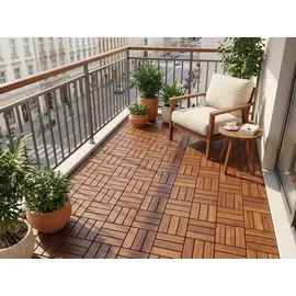 prestige home living outdoor Massivholz-Klickfliese Braun 30 x 30 cm 9 St.