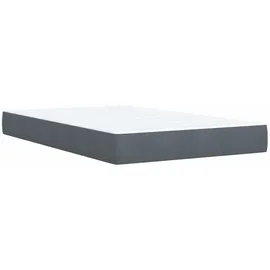 vidaXL Boxspringbett mit Matratze Dunkelgrau 120x200 cm Samt