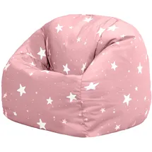 I.C.O.N. Icon Sterne Sitzsack Kinder, Rosa, Gewebter-Stoff, Sitzsack mit Füllung, Bequemer Kinder Sessel, Kuschelsessel, Lese Sessel, Schlafzimmer, Kinderzimmer, Spielzimmer
