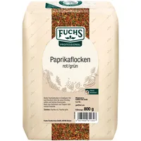 FUCHS Professional - Paprikaflocken rot/grün | bunte Mischung aus roten und grünen Paprikaflocken | Zum Verfeinern und Toppen von Gerichten | 800 g im großen Beutel