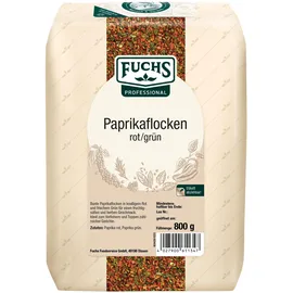 FUCHS Professional - Paprikaflocken rot/grün | bunte Mischung aus roten und grünen Paprikaflocken | Zum Verfeinern und Toppen von Gerichten | 800 g im großen Beutel