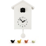 WALPLUS White Cuckoo Black Window Wanduhr Kuckucksuhr Modern Pendeluhr Kinderwecker Dekoration Jahrgang DIY Kinderzimmer Wohnzimmer Heim