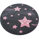 Ayyildiz Kinderteppich »Kids 610«, rund, Sterne Motiv, Kurzflor, pink