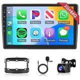 2G+64G Wireless Carplay Android 13 Autoradio 2 Din für FIAT 500L 2012-2017 10 Zoll Autoradio mit Android Auto Navi GPS WiFi Mirror Link Bluetooth FM/RDS/EQ/DAB/OBD/DVR Lenkradsteuerung Rückfahrkamera