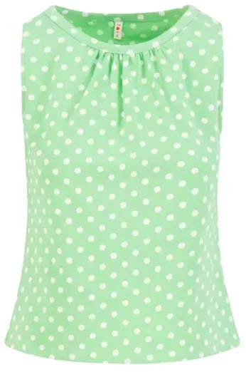 Blutsgeschwister Sommer Top Party Pie - favourite green dot S