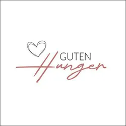 20 Servietten Papier 33x33cm 3-lagig - hochwertige Einweg Papierservietten Spruch Guten Hunger Tischdeko Essen Frühstück Mittagessen Abendessen Party