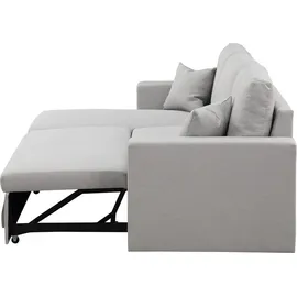 Habitat et Jardin Ecksofa reversibel mit Schlaffunktion und Stauraum 'alain' - Hellgrau