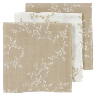 Meyco Baby Musselin Mullwindeln / Branches Sand / 70x70cm / 3er Pack