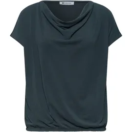 STREET ONE Silk-Look Shirt mit Waterfall-Front - grün,