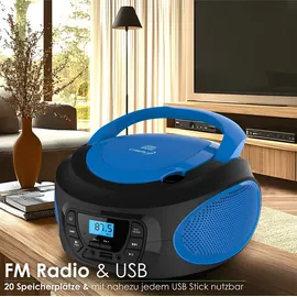 Cyberlux Tragbarer CD-Player Kinder Radio Blau