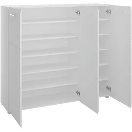 meble Schuhschrank MERANO, B 135 cm - 3 Türen - Weiß Hochglanz