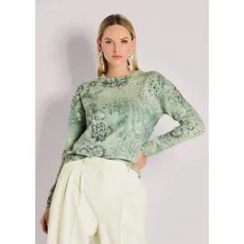 Madeleine Longpullover mit floralem Muster Grün / Weiß 44/46