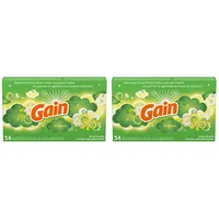 Gain Dryer Sheets - Original - 34 Sheets Per Box - Pack of 2 Boxes by GAIN