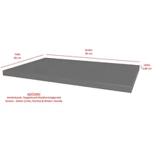 Küchen-Preisbombe Arbeitsplatte 90 cm 38mm Anthrazit matt Küche Nessa Scandi Old Style Ava-AR Luna
