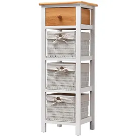 Mobili Rebecca Rebecca Mobili Badschrank Schubladenkommode 85 x 31 x 27 cm Weiß/Braun/Beige