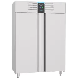 Tiefkühlschrank CAPYBARA | 2x abschließbare Tür + LED | 1200 Liter, HxBxT 205x140x70cm | -10/-22°C | Edelstahl | + CHEFGASTRO Geschirrtuch