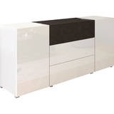 INOSIGN Sideboard »BERLIN«, Moderne grifflose Kommode Breite 150 cm, 4 Schubkästen/ 2 Türen, schwarz-weiß