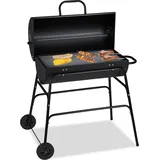 Relaxdays Holzkohlegrill, Holzkohlegrill (71 cm,