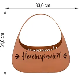 Harms Import Blumentasche Pflanztasche Garten Hereinspaziert Rostoptik Braun Eisen H 34 cm