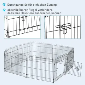 PawHut Welpenauslauf Freilaufgehege 71x61 cm Schwarz