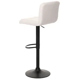 Mendler 2er-Set Barhocker HWC-G87, Tresenhocker Barstuhl, höhenverstellbar drehbar, Stoff Boucle (450g/m2) FSC® - creme-weiß