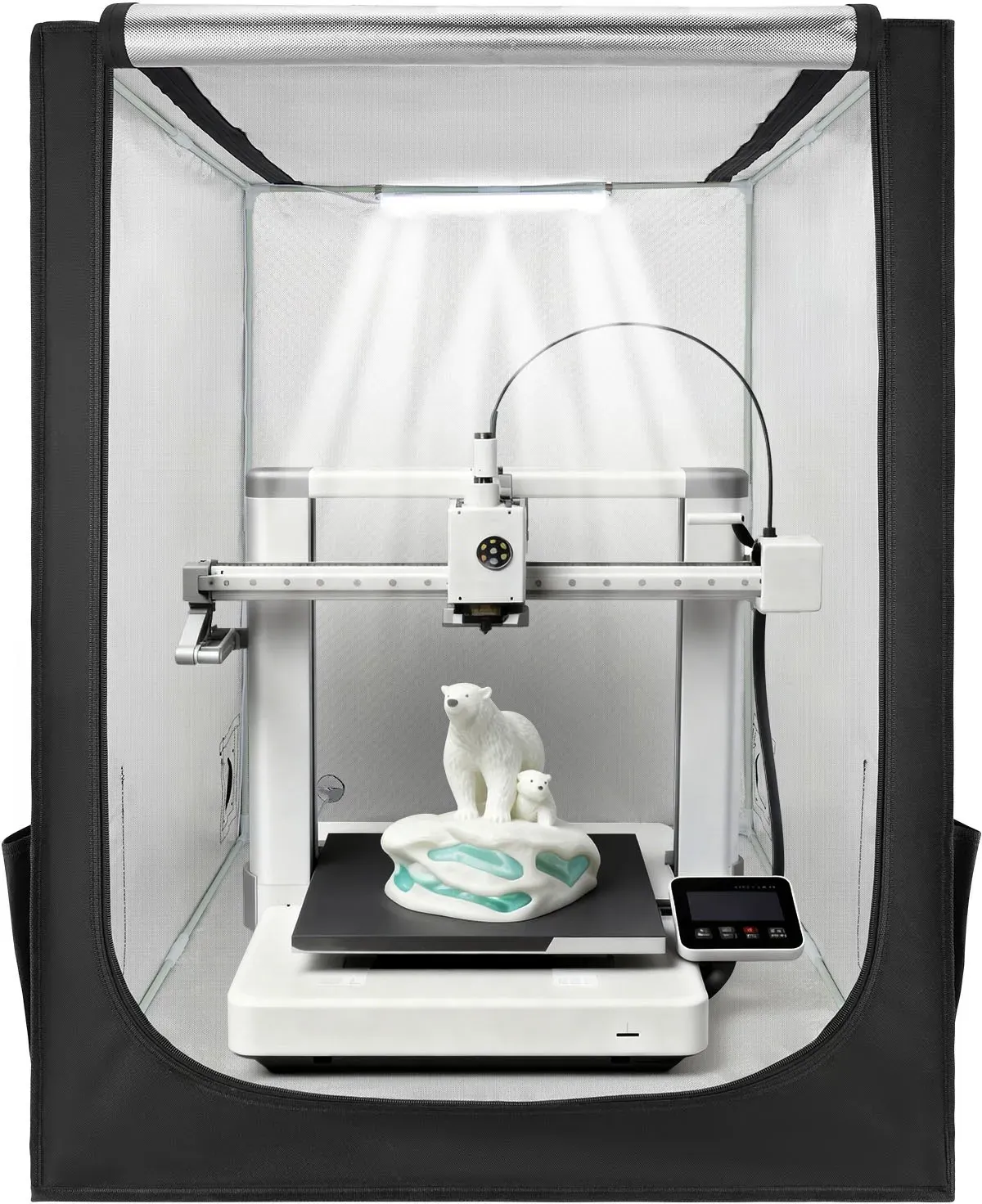 VEVOR 3D-Druckergehäuse Druckerzelt (70x75x90 cm), staubdichte & wasserfeste Schutzhülle mit konstanter Temperatur & LED-Beleuchtung, kompatibel mit gängigen Modellen von Creality/ELEGOO/Anycubic