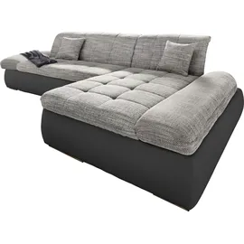 DOMO collection Ecksofa »Moric Luxus - B/T/H 300/172/80 cm, XXL-Format«, L-Form, 140kg Belastung/Sitz, in Cord, Chenille, Kunstleder schwarz