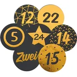 Frau WUNDERVoll® Frau WUNDERVoll DIY-Adventskalenderzahlen schwarz matt, gold 48-tlg