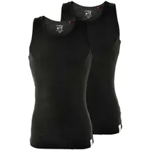 Mustang Herren Unterhemd, Vorteilspack, Tanktop, Doppelripp, True Denim, S-XXL Schwarz XXL